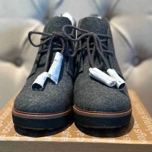 Dr. Scholl's Women's Aurora Gray Wedge Ankle Boots 3.25 Inches Wedge Heel Size 8 - Picture 8 of 16